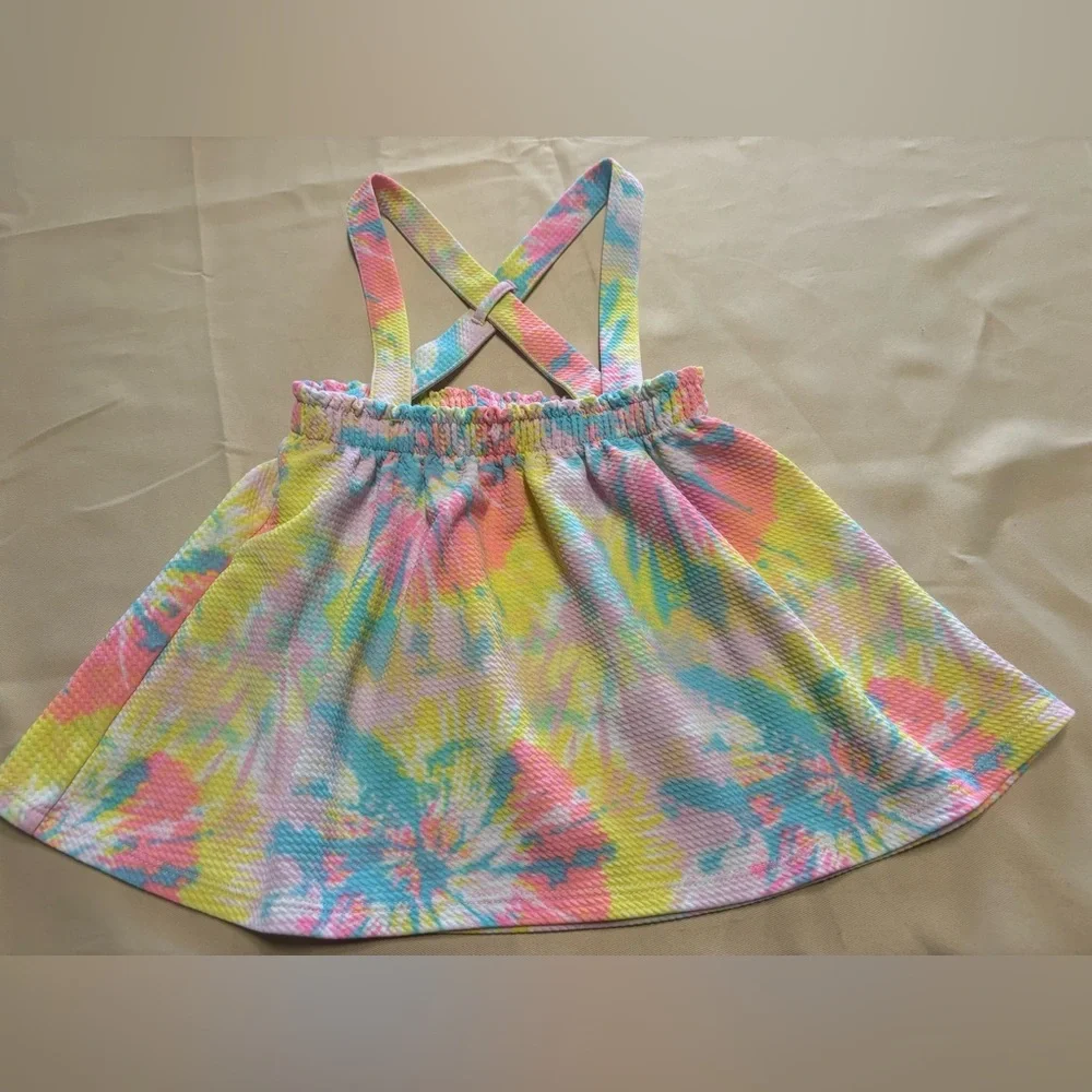 Lot of 3‎ - Girl Dresses Sz 5T Pink Floral Flowy Casual Tie Dye Lounge School